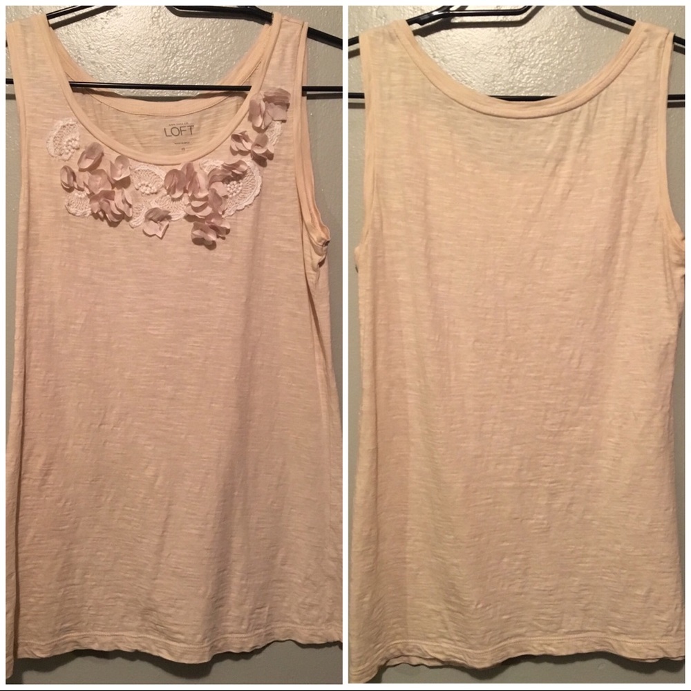 Beige Ann Taylor Loft Tank